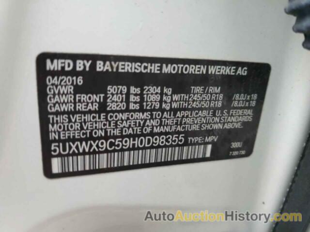 BMW X3 XDRIVE28I, 5UXWX9C59H0D98355