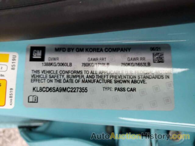 CHEVROLET SPARK 1LT, KL8CD6SA9MC227355