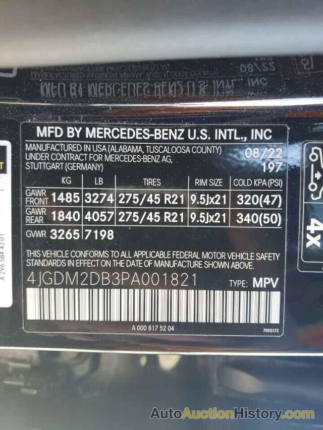 MERCEDES-BENZ EQS SUV 45 450+, 4JGDM2DB3PA001821
