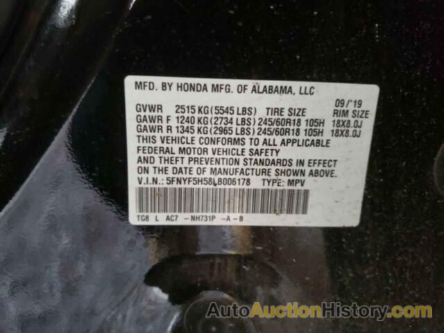 HONDA PILOT EXL, 5FNYF5H58LB006178