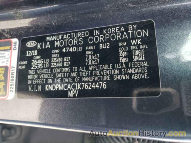 KIA SPORTAGE LX, KNDPMCAC1K7624476