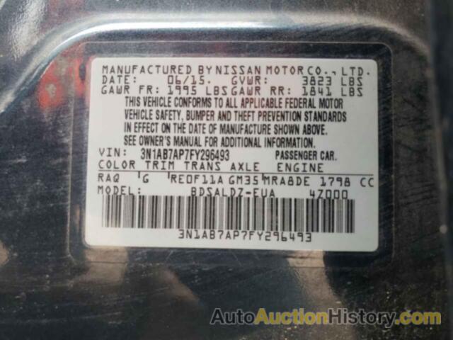 NISSAN SENTRA S, 3N1AB7AP7FY296493