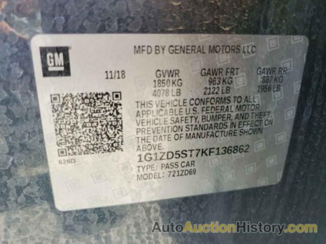 CHEVROLET MALIBU LT, 1G1ZD5ST7KF136862