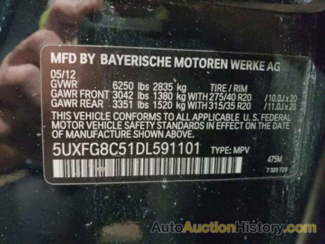 BMW X6 XDRIVE50I, 5UXFG8C51DL591101