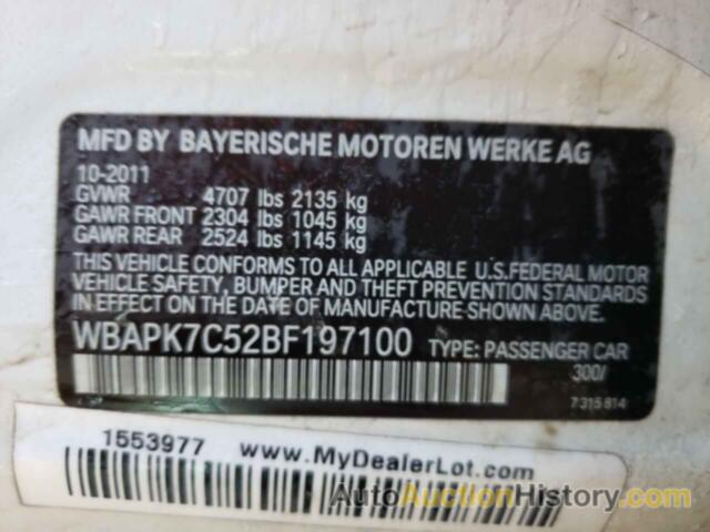 BMW 3 SERIES XI, WBAPK7C52BF197100