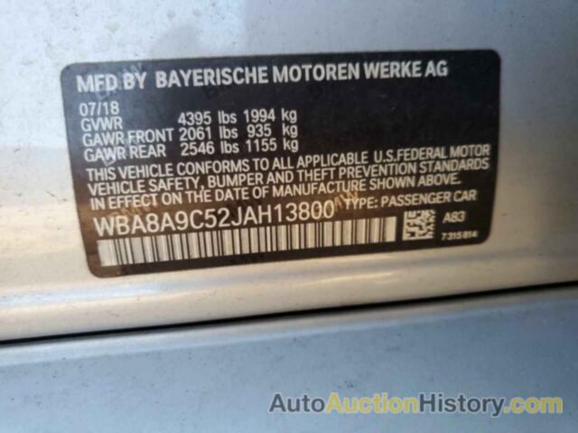 BMW 3 SERIES I, WBA8A9C52JAH13800