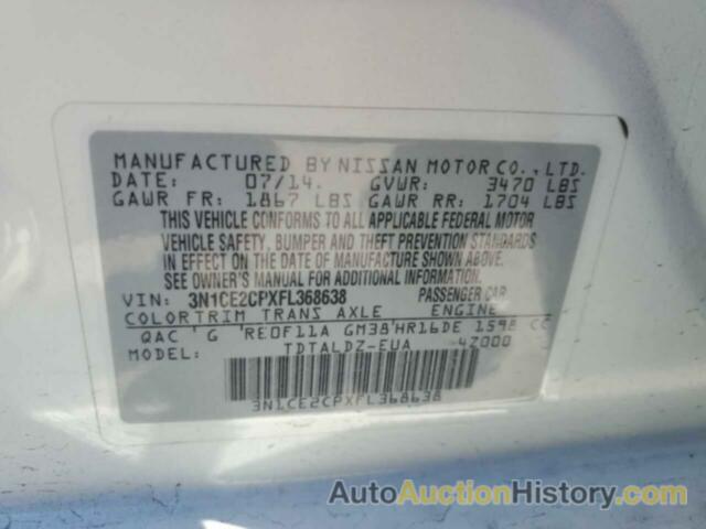 NISSAN VERSA S, 3N1CE2CPXFL368638