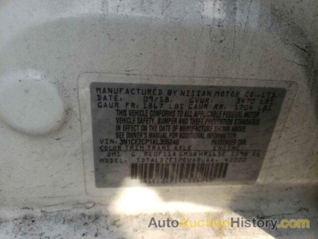 NISSAN VERSA S, 3N1CE2CP1KL355240