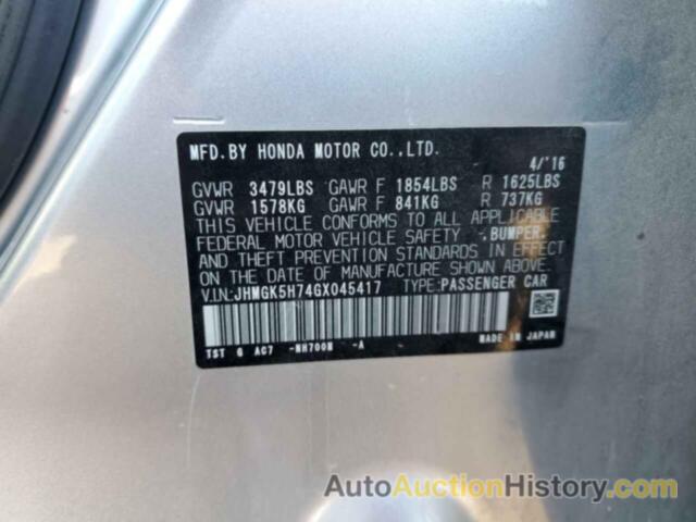 HONDA FIT EX, JHMGK5H74GX045417