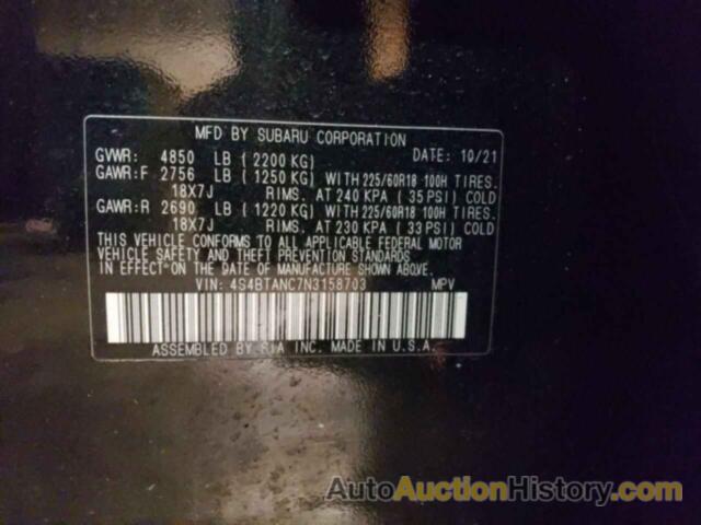 SUBARU OUTBACK LIMITED, 4S4BTANC7N3158703