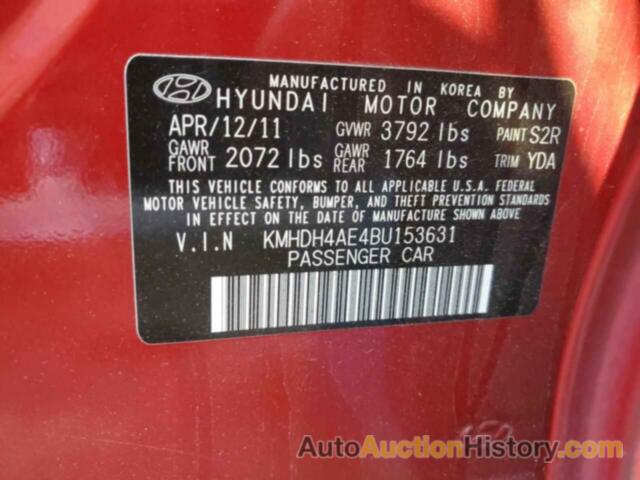 HYUNDAI ELANTRA GLS, KMHDH4AE4BU153631