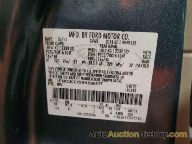 FORD ESCAPE XLS, 1FMCU0C75BKB60517