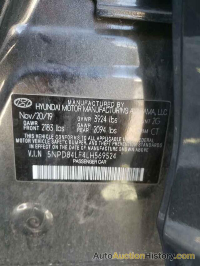 HYUNDAI ELANTRA SEL, 5NPD84LF4LH569524