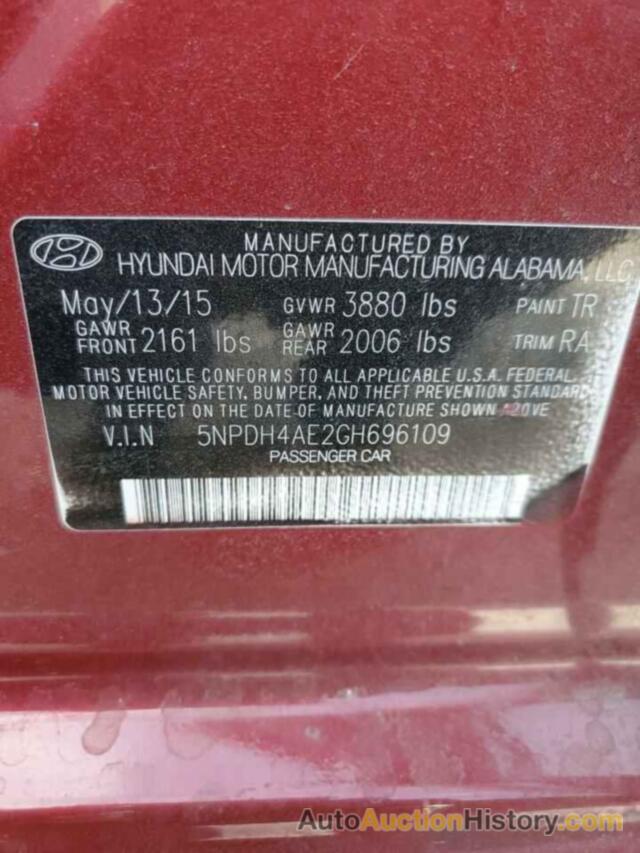 HYUNDAI ELANTRA SE, 5NPDH4AE2GH696109