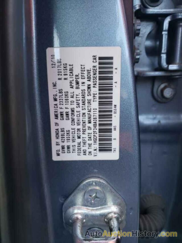 HONDA ACCORD LX, 1HGCP2F34BA067110