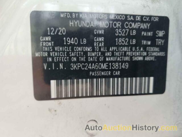 HYUNDAI ACCENT SE, 3KPC24A60ME138149