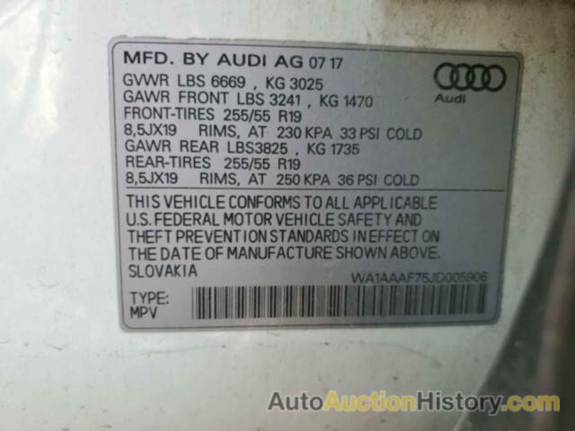 AUDI Q7 PREMIUM, WA1AAAF75JD005906