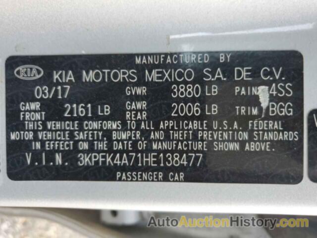 KIA FORTE LX, 3KPFK4A71HE138477