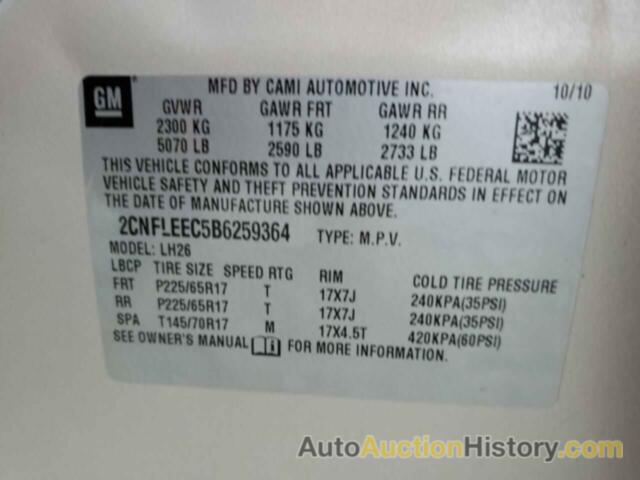 CHEVROLET EQUINOX LT, 2CNFLEEC5B6259364