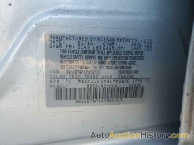 NISSAN SENTRA S, 3N1AB7AP1JY252563