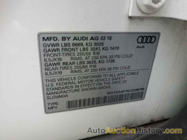 AUDI Q7 PREMIUM, WA1AAAF78JD038799