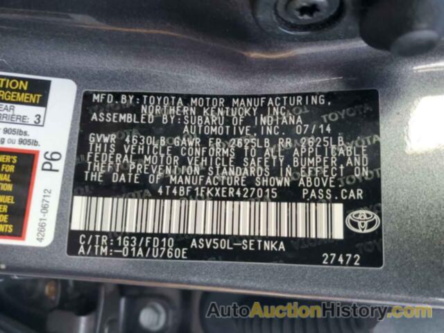 TOYOTA CAMRY L, 4T4BF1FKXER427015