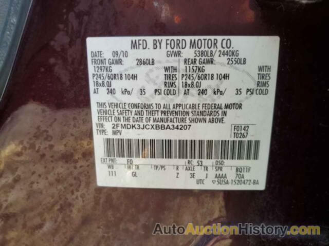 FORD EDGE SEL, 2FMDK3JCXBBA34207