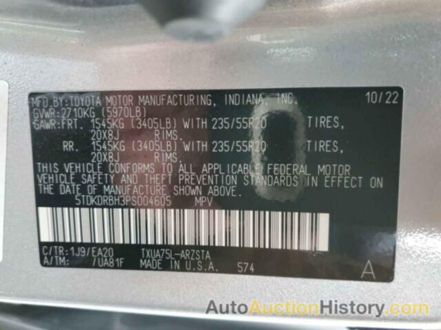 TOYOTA HIGHLANDER L, 5TDKDRBH3PS004605