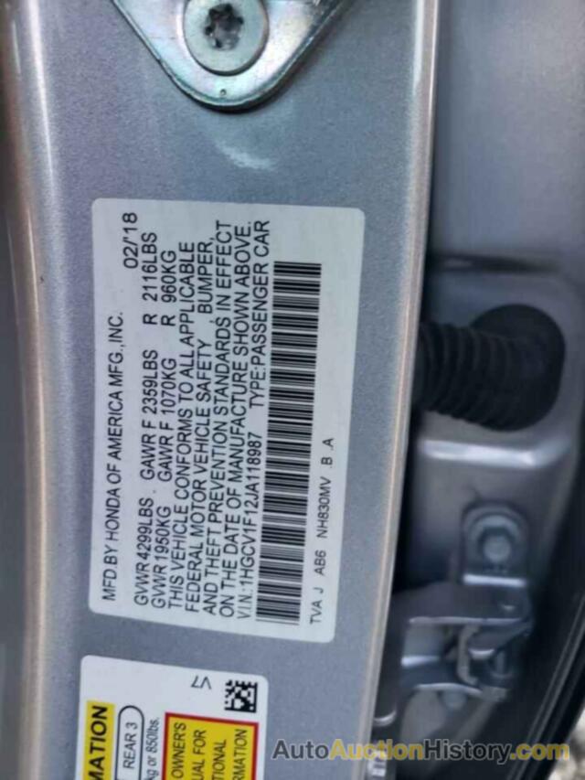 HONDA ACCORD LX, 1HGCV1F12JA118987