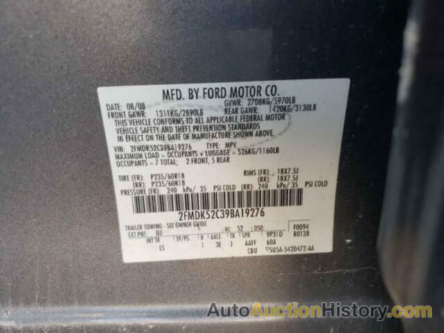 FORD FLEX SEL, 2FMDK52C39BA19276