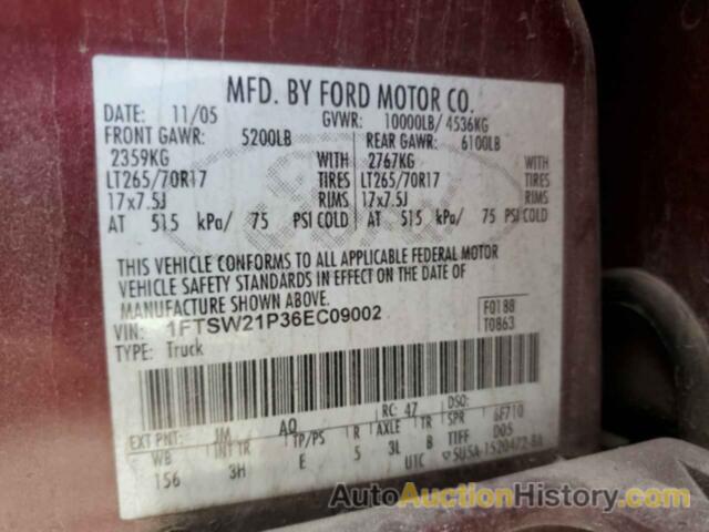 FORD F250 SUPER DUTY, 1FTSW21P36EC09002