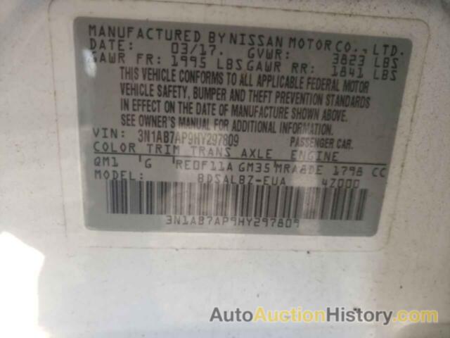 NISSAN SENTRA S, 3N1AB7AP9HY297809