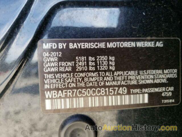 BMW 5 SERIES I, WBAFR7C50CC815749