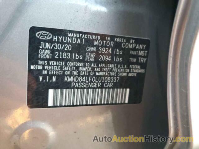 HYUNDAI ELANTRA SEL, KMHD84LF0LU108337