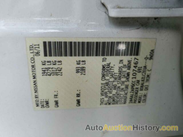 NISSAN ALTIMA BASE, 1N4AL2AP6CC107467