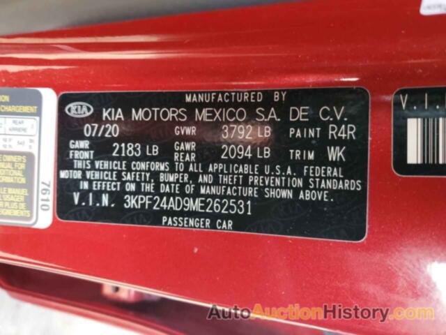 KIA FORTE FE, 3KPF24AD9ME262531