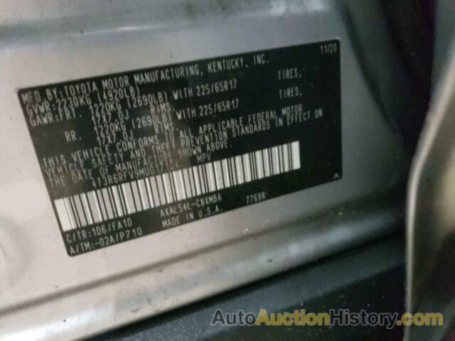 TOYOTA RAV4 XLE, 4T3R6RFV9MU017104