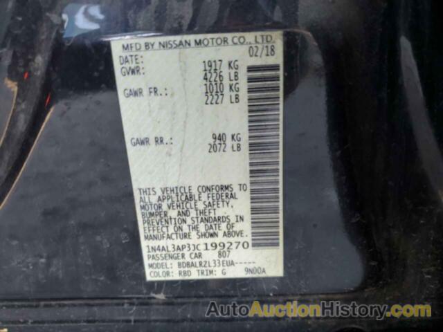 NISSAN ALTIMA 2.5, 1N4AL3AP3JC199270