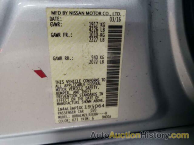 NISSAN ALTIMA 2.5, 1N4AL3AP1GC195064