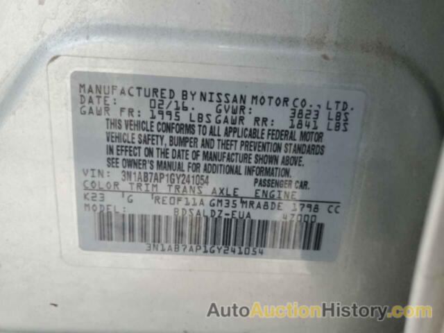 NISSAN SENTRA S, 3N1AB7AP1GY241054