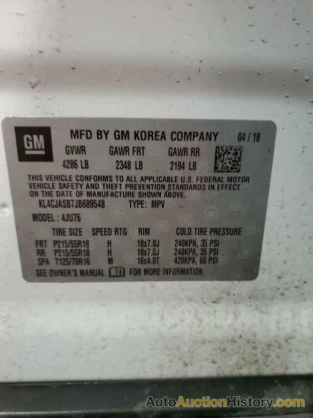 BUICK ENCORE PREFERRED, KL4CJASB7JB689548