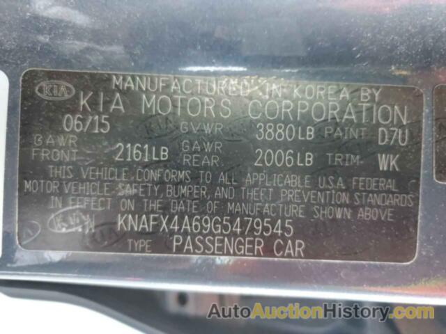 KIA FORTE LX, KNAFX4A69G5479545