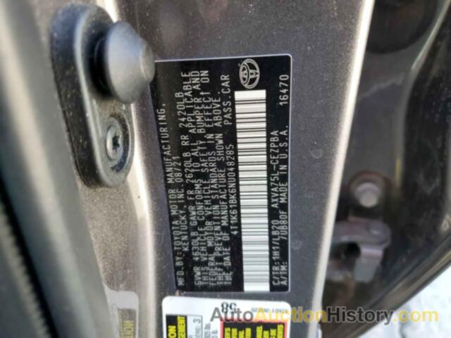 TOYOTA CAMRY XSE, 4T1K61BK6NU048285