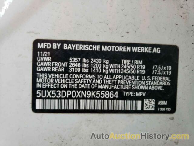 BMW X3 XDRIVE30I, 5UX53DP0XN9K55864
