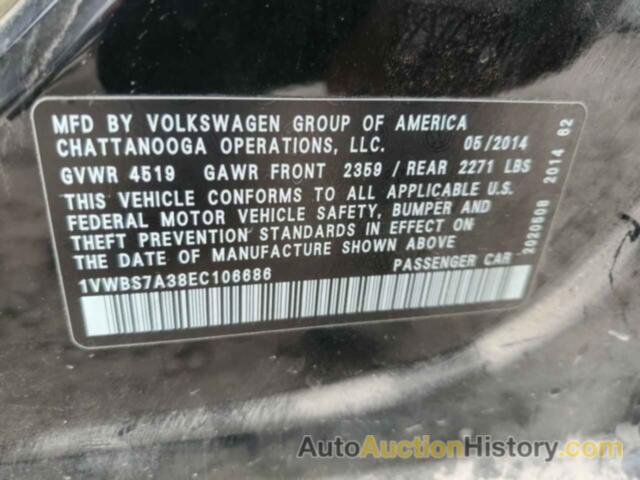 VOLKSWAGEN PASSAT SE, 1VWBS7A38EC106686