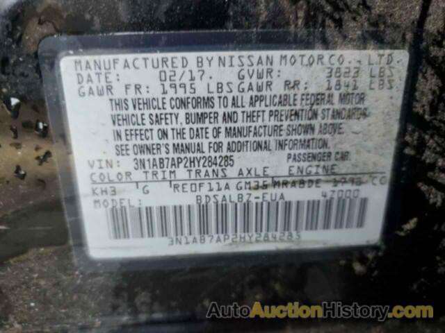 NISSAN SENTRA S, 3N1AB7AP2HY284285