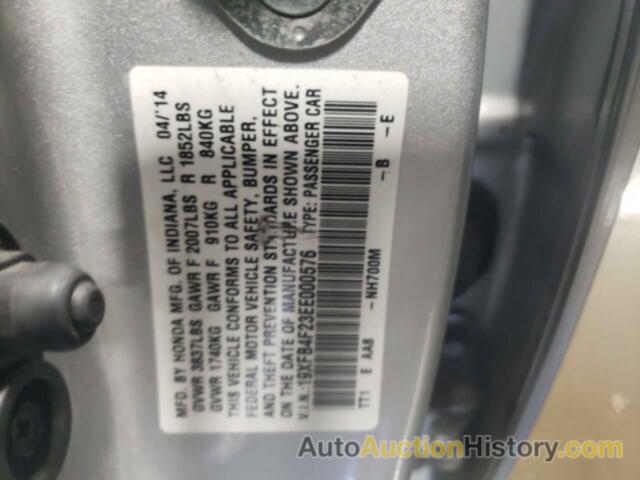 HONDA CIVIC HYBRID, 19XFB4F23EE000576