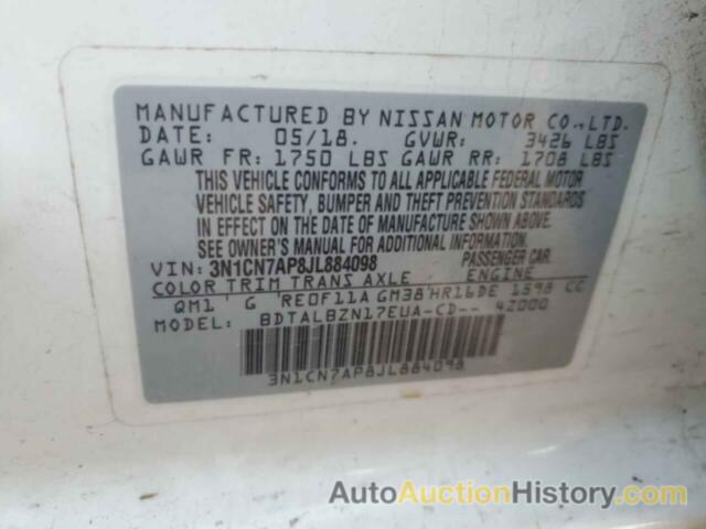 NISSAN VERSA S, 3N1CN7AP8JL884098