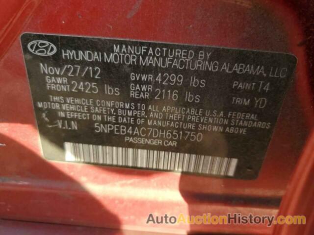 HYUNDAI SONATA GLS, 5NPEB4AC7DH651750