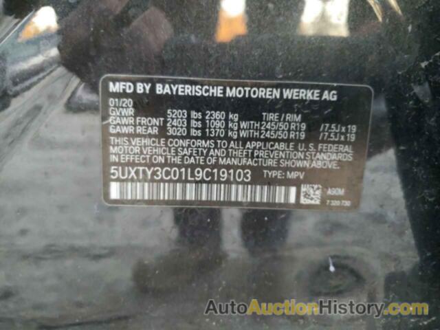 BMW X3 SDRIVE30I, 5UXTY3C01L9C19103